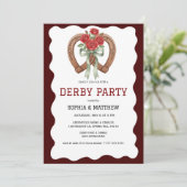 Derby Party Invitation Rustic Horseshoe Roses 招待状 (スタンド正面)