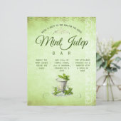 Derby Party Mint Julep Bar Cart Recipe Menu Sign (スタンド正面)
