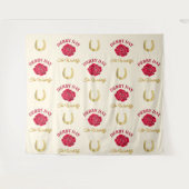 Derby Roses & Horsehoes Step and Repeat Backdrop タペストリー (正面(横))