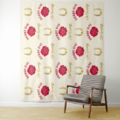 Derby Roses & Horsehoes Step and Repeat Backdrop タペストリー (インサイチュ)