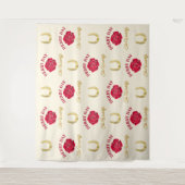 Derby Roses & Horsehoes Step and Repeat Backdrop タペストリー (正面)