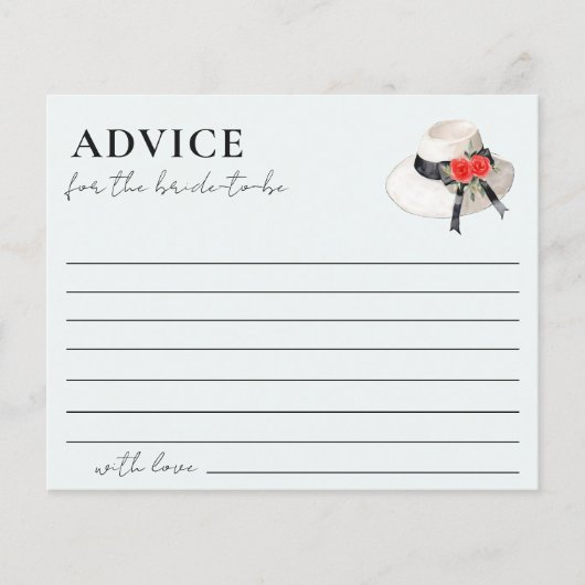 Derby Style Hat Roses Bridal Shower Advice (正面)