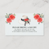 Derby Style Hat Roses Bridal Shower Recipe Request エンクロージャーカード (正面)