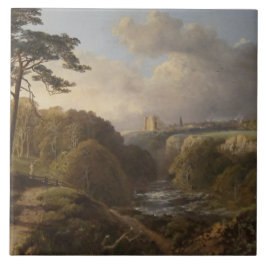 Derbyshire Countyの歴史的な英語の風景 タイル