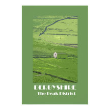 Derbyshire Peak District 1920年代レトロスタイルポスター