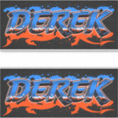 Derek Vorname Name Graffiti Aufkleber Sticker シール (正面)