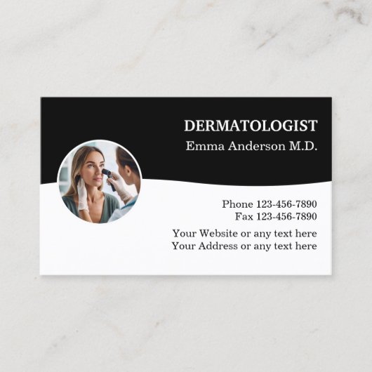 Dermatologist Medical Business Cards Design 名刺 (正面)