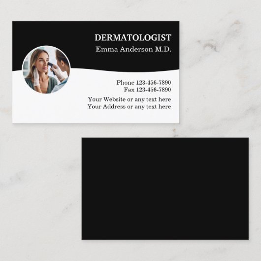 Dermatologist Medical Business Cards Design 名刺 (正面/裏面)