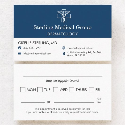 Dermatology Doctor Office Appointment 名刺