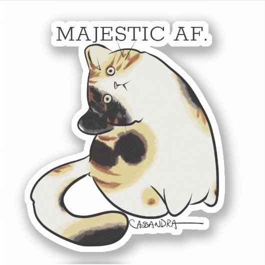 Derp cats Calico cat シール (正面)