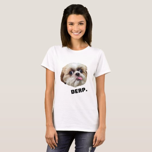 Derp! Derpyのシーズー(犬) Tzu Tシャツ (正面フル)