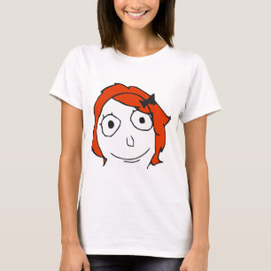 Derpinaの赤い毛の激怒の顔のミーム Tシャツ