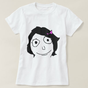 Derpinaの黒髪のブルネットの激怒の顔のミーム Tシャツ