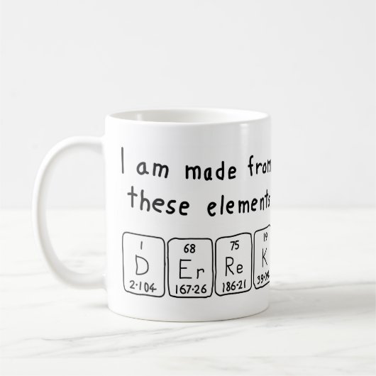 Derrekの定期的なテーブル名mug コーヒーマグカップ (左)