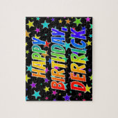 「DERRICK」名、おもしろい「ハッピーバースデー」 ジグソーパズル (縦)