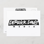 Derrick Davis Media (ブラックロゴ) – はがき (正面/裏面)