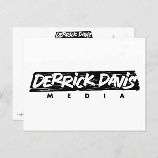 Derrick Davis Media （ブラックロゴ） – はがき (正面/裏面)