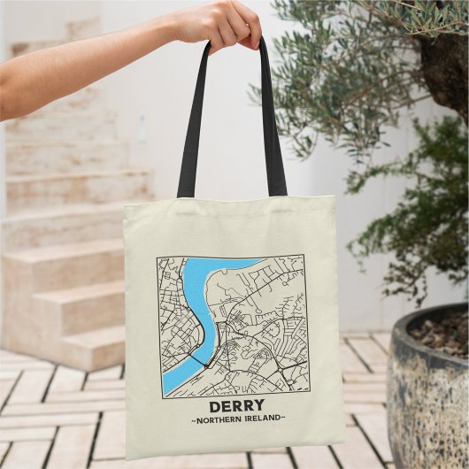 Derry, Northern Ireland City Map Tote Bag トートバッグ