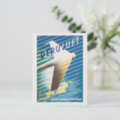 Deruluft Germany Vintage Poster 1934 ポストカード (スタンド正面)