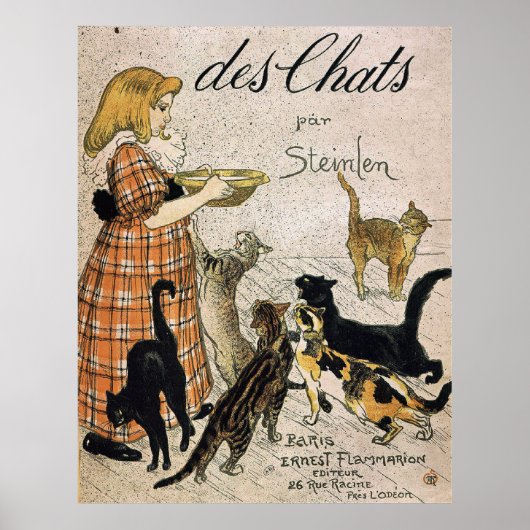 Des Chats by Theophile Steinlen ポスター (正面)