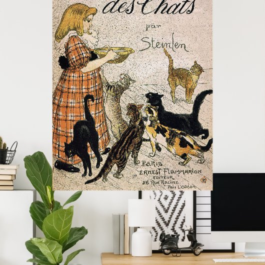 Des Chats by Theophile Steinlen ポスター (ホームオフィス)