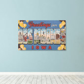 Des Moines, Iowa – ラージレターシーン2 キャンバスプリント (インサイチュ (ウッドフロア))