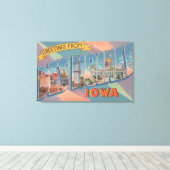 Des Moines, Iowa – ラージレターシーン3 キャンバスプリント (インサイチュ (ウッドフロア))