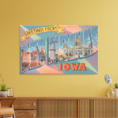 Des Moines, Iowa – ラージレターシーン3 キャンバスプリント (インサイチュ (リビング))