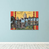 Des Moines, Iowa – ラージレターシーン キャンバスプリント (インサイチュ (ウッドフロア))