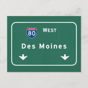 Des Moines Iowa ia Interstate Highway Freeway : ポストカード