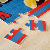 Des Moines Iowa Retro Postcard ジグソーパズル (側面)