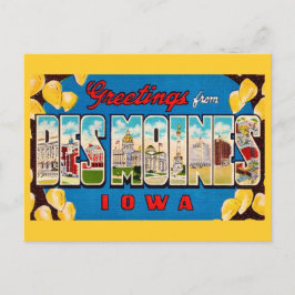  Des Moines Iowa Retro Postcard ポストカード