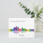 DES MOINES, IOWA SKYLINE – はがき (スタンド正面)