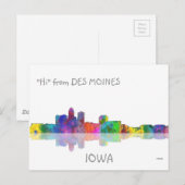 DES MOINES, IOWA SKYLINE – はがき (正面/裏面)