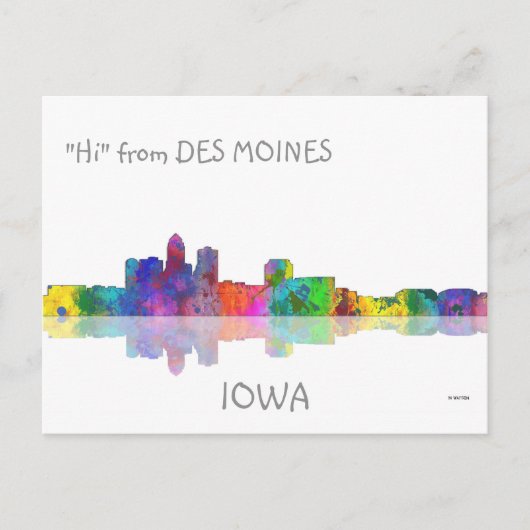 DES MOINES, IOWA SKYLINE – はがき (正面)