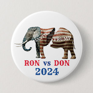DeSantis対Trump 2024 缶バッジ