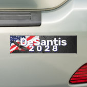 DeSantis 2028ハゲのイーグルバンパーステッカー付き国旗 バンパーステッカー (車上)