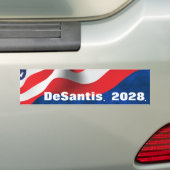 DeSantis 2028文字(フラグ付き) バンパーステッカー (車上)