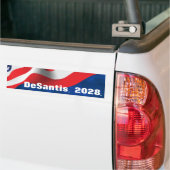 DeSantis 2028文字(フラグ付き) バンパーステッカー (トラック上)