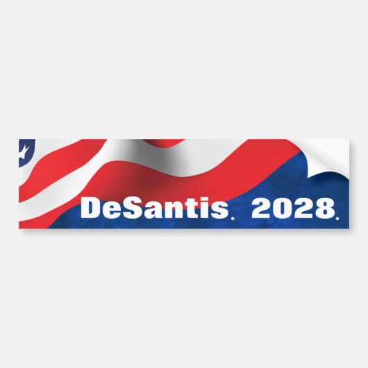 DeSantis 2028文字(フラグ付き) バンパーステッカー (正面)