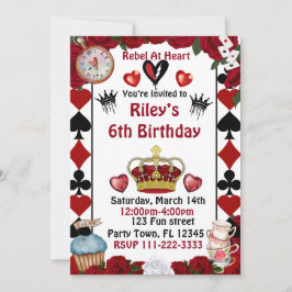 Descendants rise of red custom birthday invitation 招待状