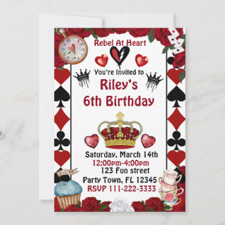 Descendants rise of red custom birthday invitation 招待状