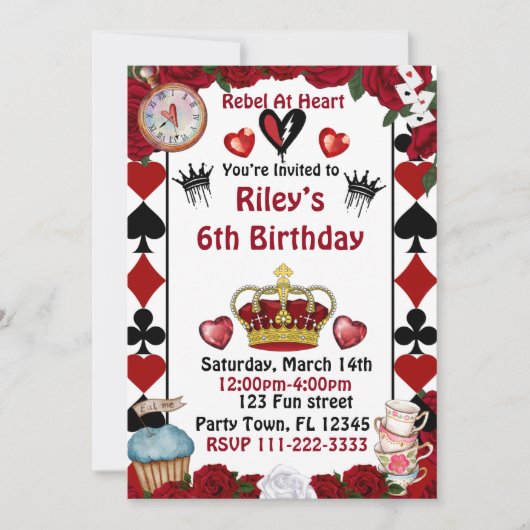 Descendants rise of red custom birthday invitation 招待状 (正面)