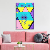 Descending on a Memphis Designed Planet キャンバスプリント (インサイチュ (リビング))