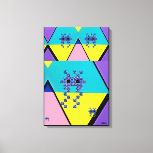 Descending on a Memphis Designed Planet キャンバスプリント (正面)