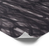 Descent Black Abstract Watercolor Art ポスター (角)