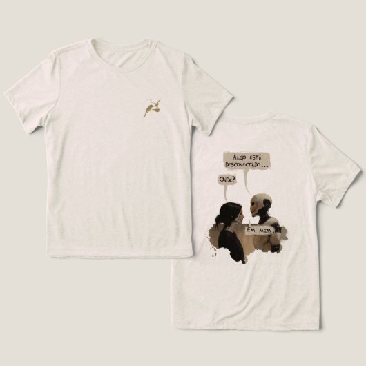 Desconectado (com frase) modelo II トライブレンドTシャツ (デザイン正面&裏面)