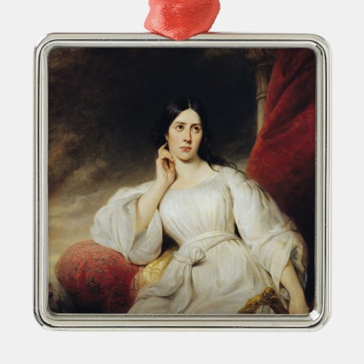 Desdemona 1830年の役割のMalibran夫人 メタルオーナメント (正面)