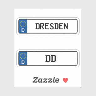 Desden kennzeichen、ドイツ自動車免許プレート シール