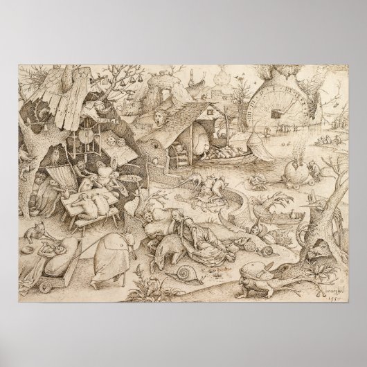 Desdia (Sloth)by Pieter Bruegel the Elder ポスター (正面)